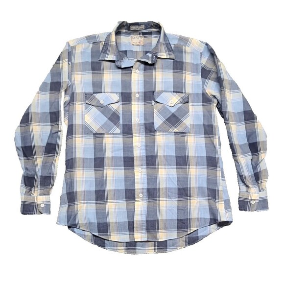 Levi's Shirt Mens Sz Large Dress Button Up Down Long Sleeve Casual Top Vintage - Picture 1 of 7